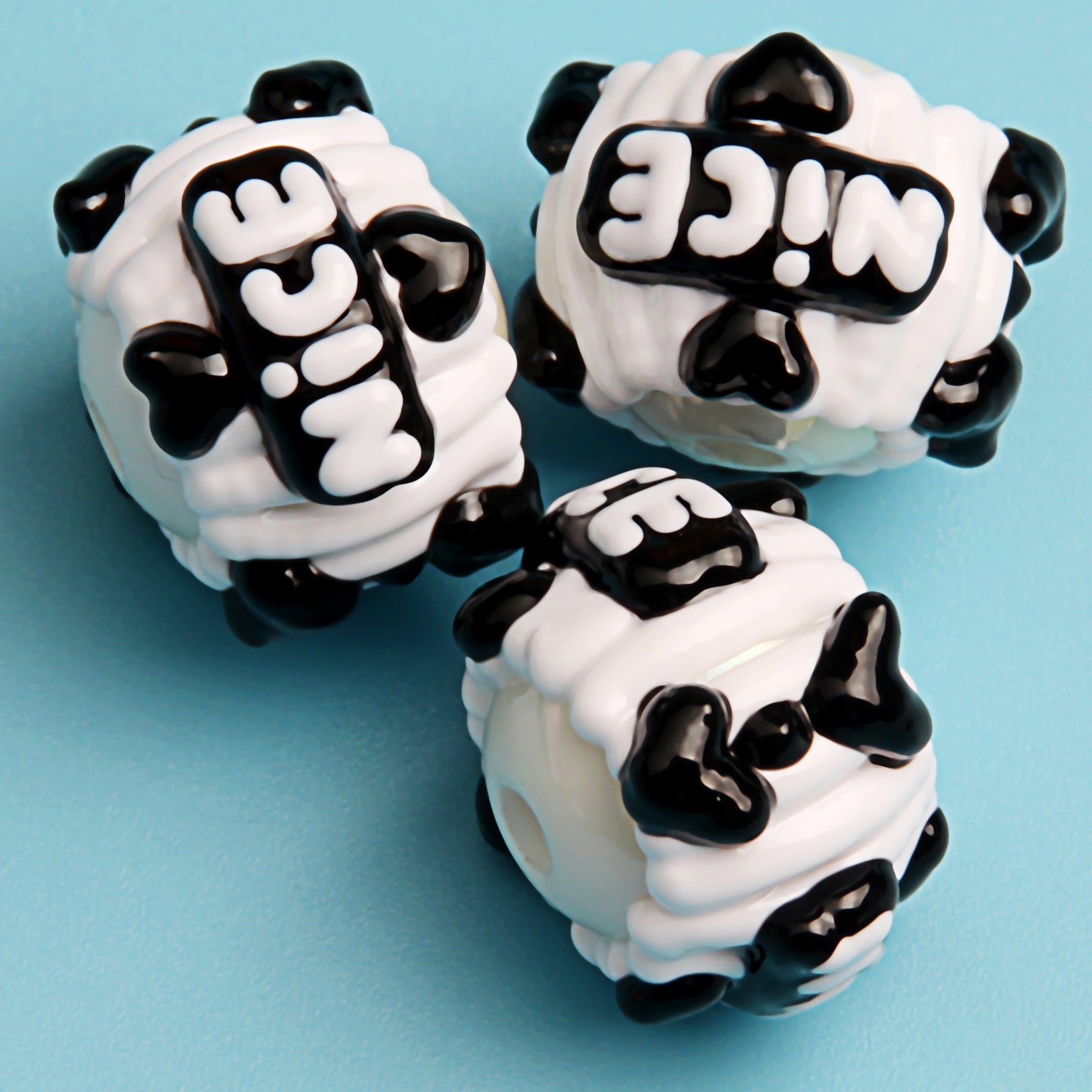 No.4 Black hand-painted bead string bead pen DIY mobile phone chain