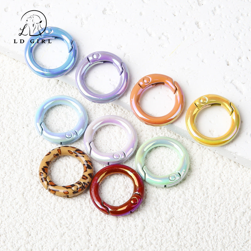 A20mm Colorful Round Spring Buckle, DIY Jewelry Accessories, Spring Ring, Connecting Ring, Keychain, Hanging Buckle