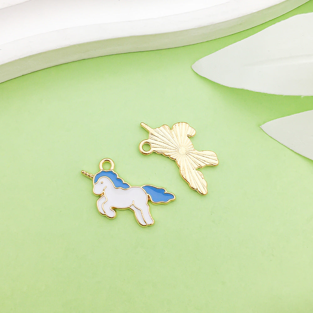 NO.22-3 lake blue mixed 31 assorted gold plated enamel charm