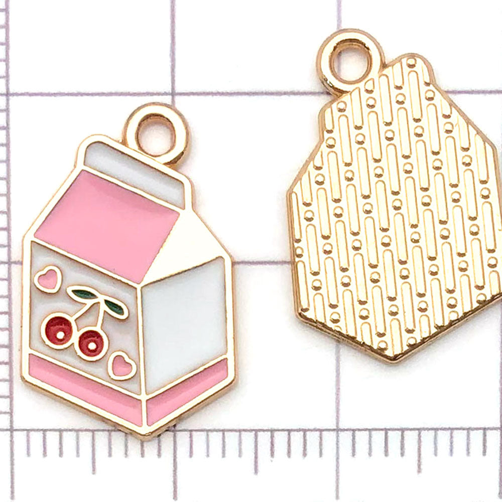NO.20-3 Pink gold plated enamel charm