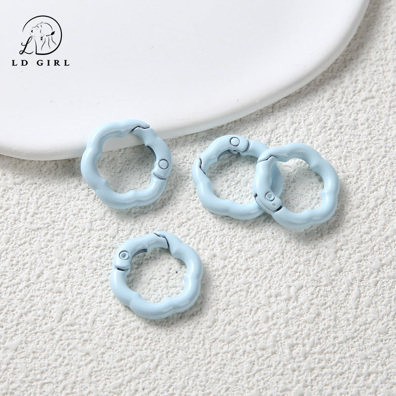 A Flower spring buckle, spring ring opening, book ring, card ring