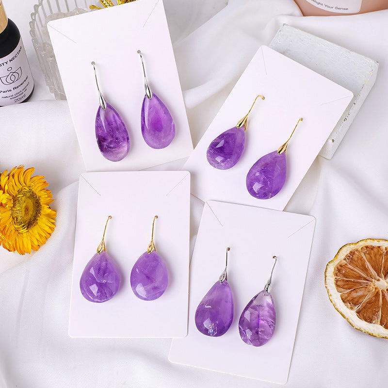 2-Color ,Natural Brazilian Amethyst Earrings