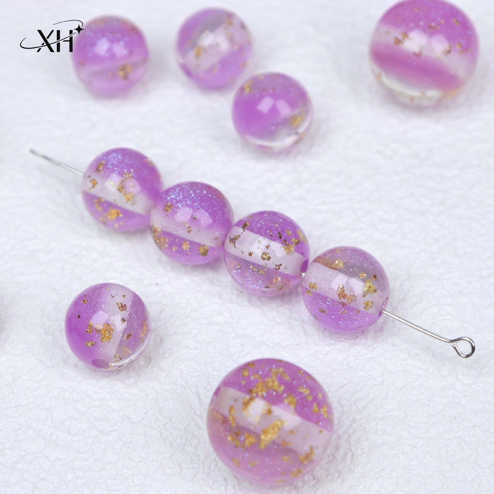 NO.22 Light Luxury Gold Flake Resin Beads 碧波流光