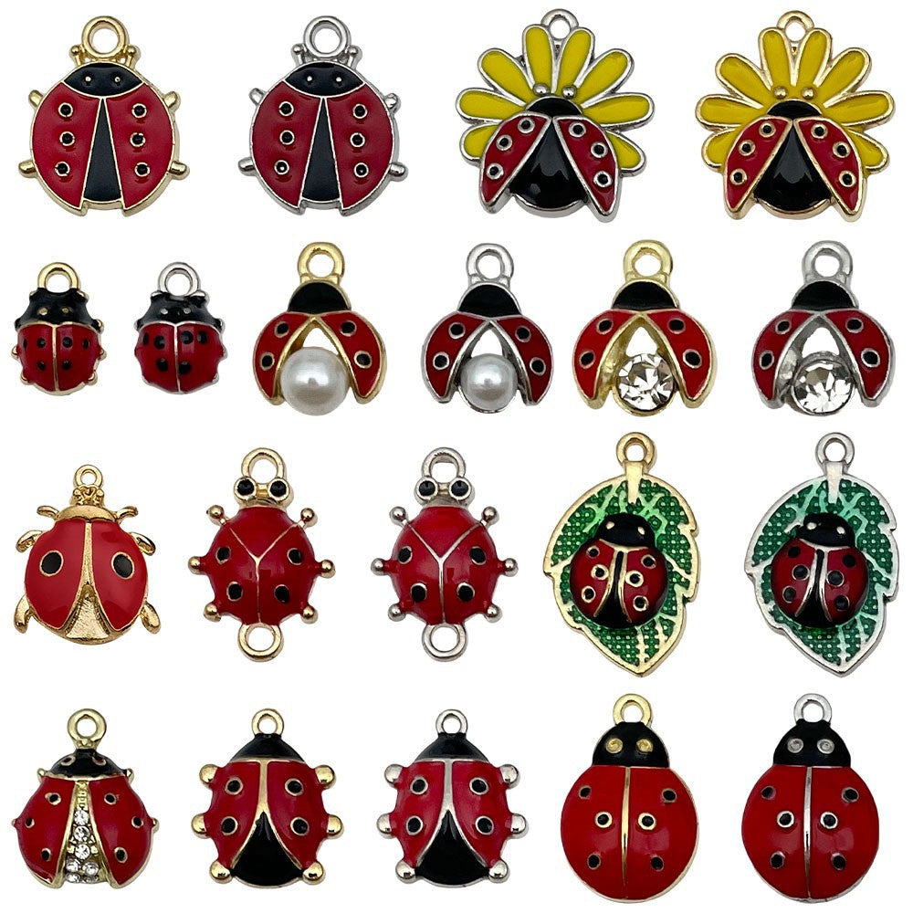 NO.8 Mixed 20  ladybug metal, alloy