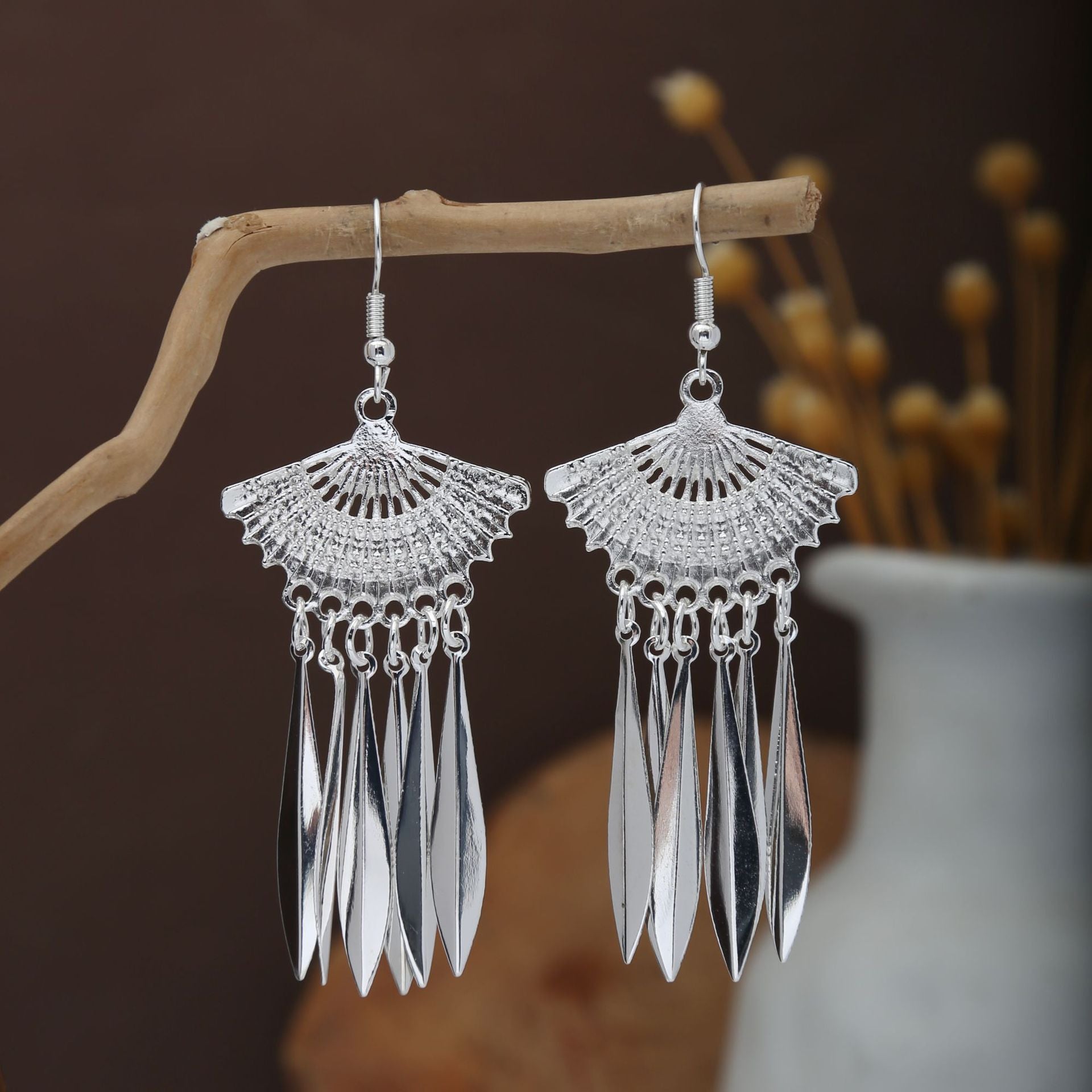 E6,Miao silver earrings