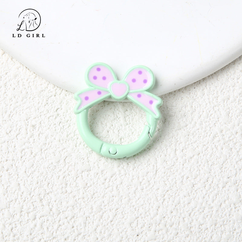 A bow open ring keychain DIY connecting ring