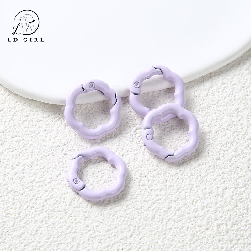 A Flower spring buckle, spring ring opening, book ring, card ring