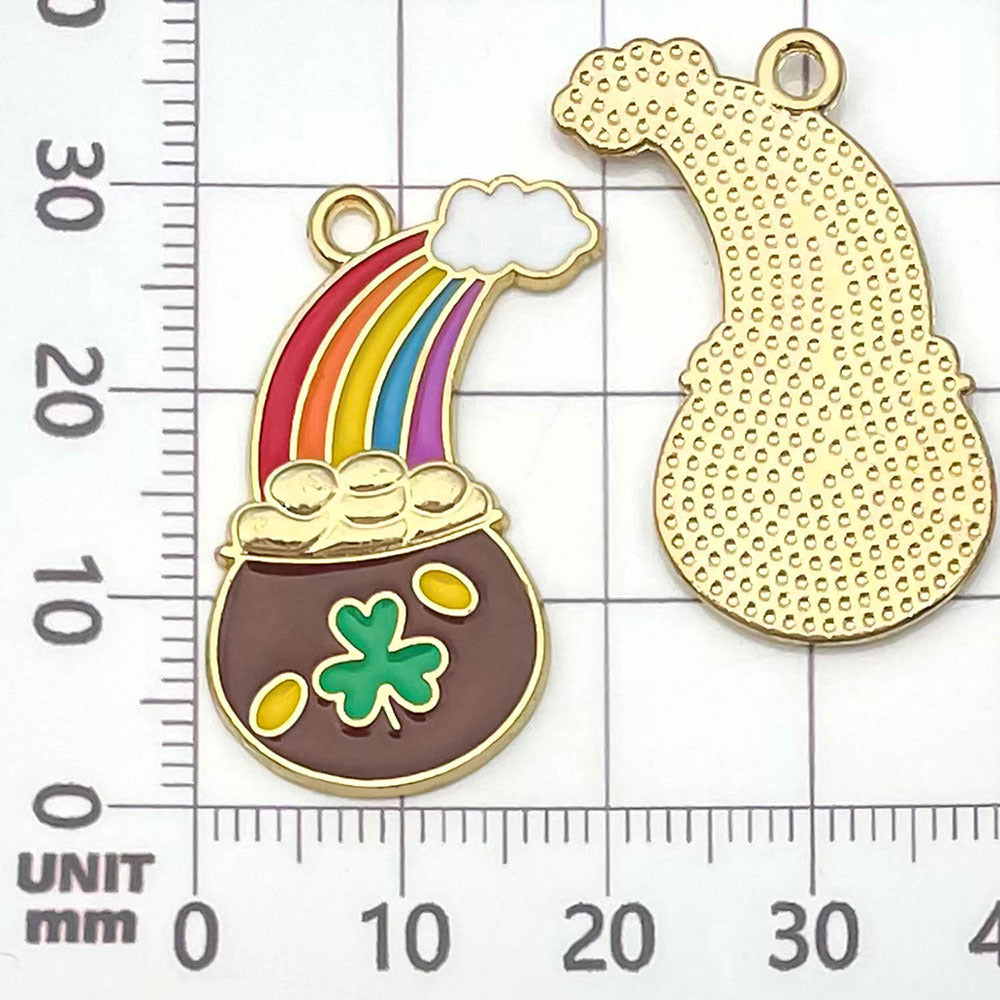 NO.15-2 Green gold plated enamel charm metal, alloy