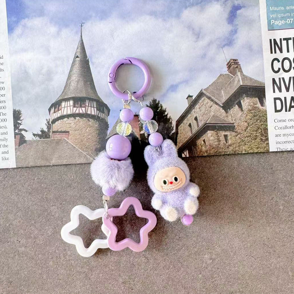 B1 new flocking doll cartoon mobile phone chain/plush mobile phone pendant