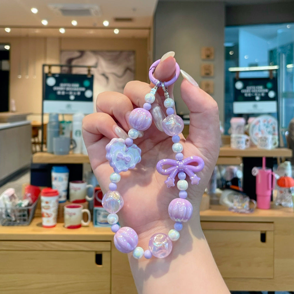 B2 new love bow mobile phone chain/bag keychain pendant