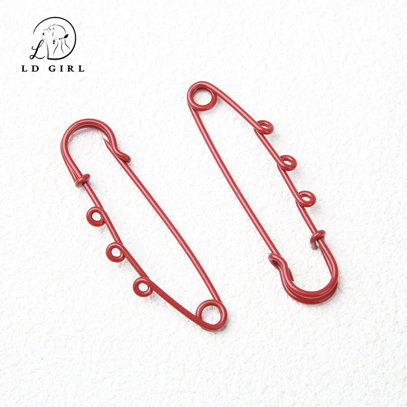 A6cm three-hole safety large pin, waist buckle, pin, breast buckle, DIY jewelry accessories