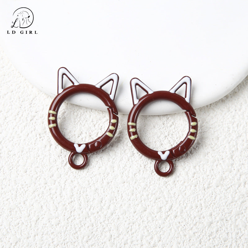 A cat special-shaped spring buckle, DIY handmade jewelry accessories