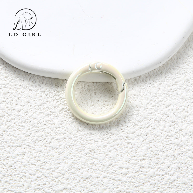 A Color electroplated spring buckle, paint zinc alloy, spring ring, round buckle, jewelry accessories, DIY handmade spring buckle