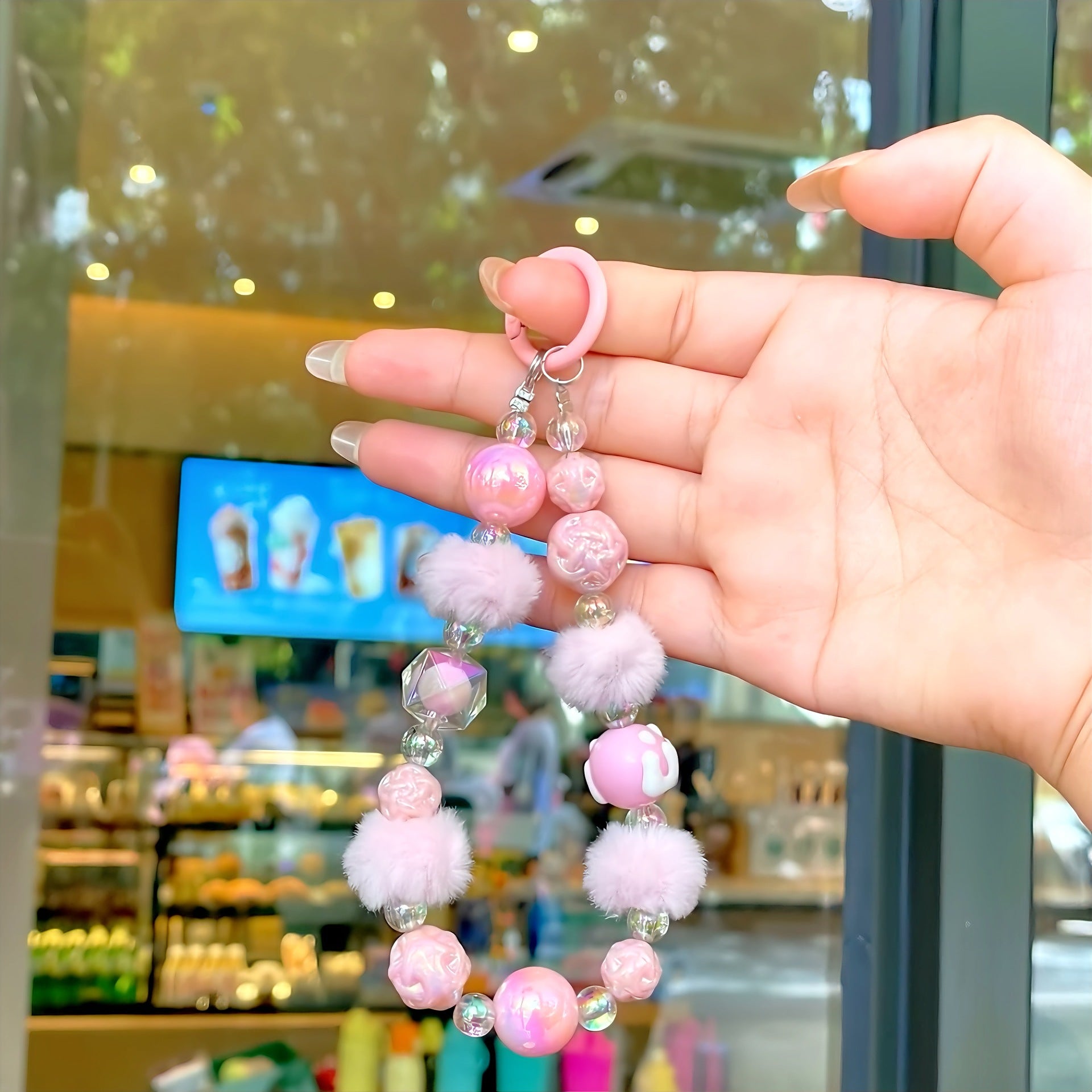 B4 new hairball hand-painted beads/mobile phone chain/bag hanging