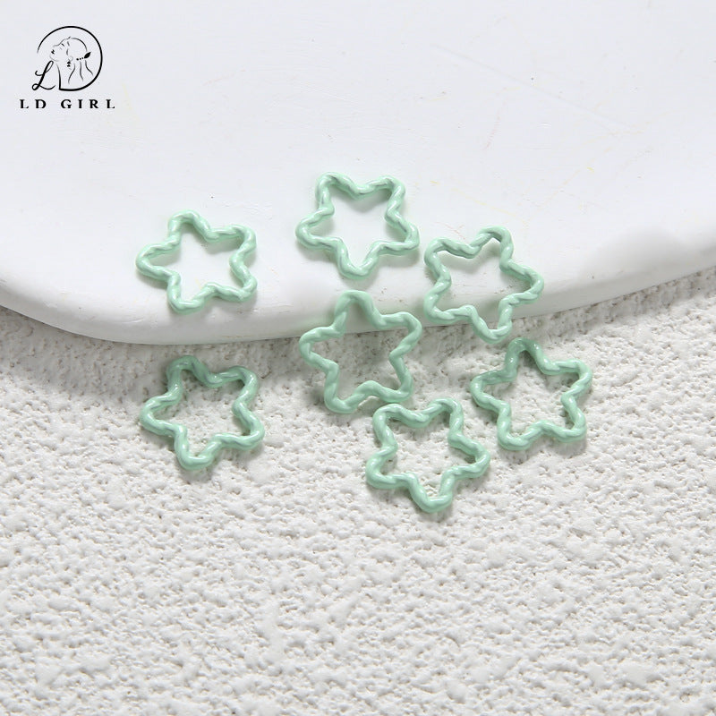 A color paint, pentagram closed ring, DIY accessories