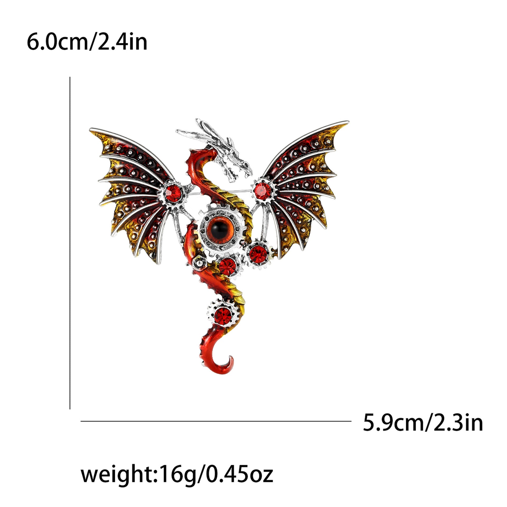 4-Color new electroplated dragon brooch