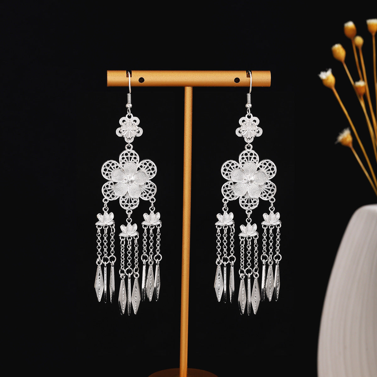 E6,Miao silver earrings