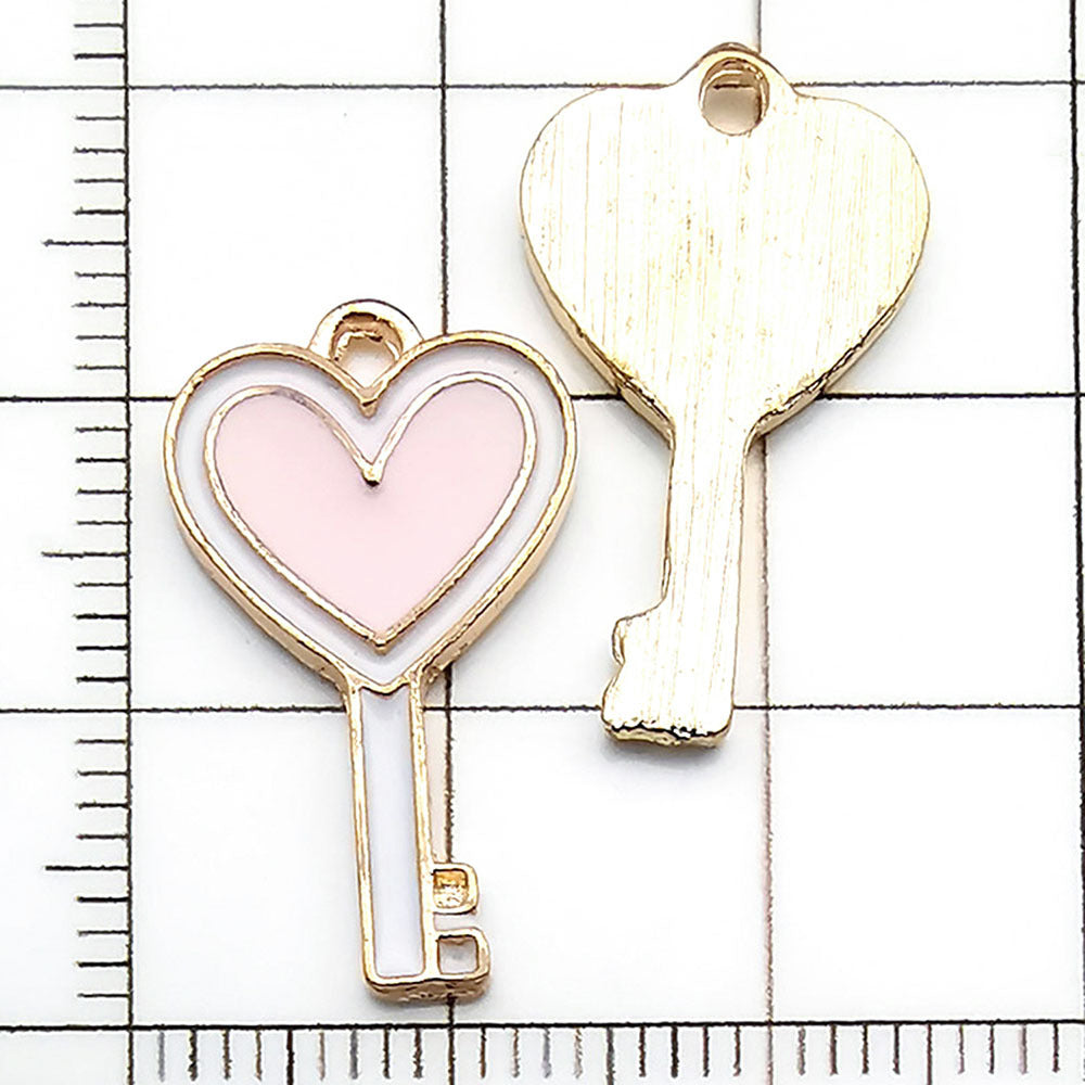 NO.20-3 Pink gold plated enamel charm