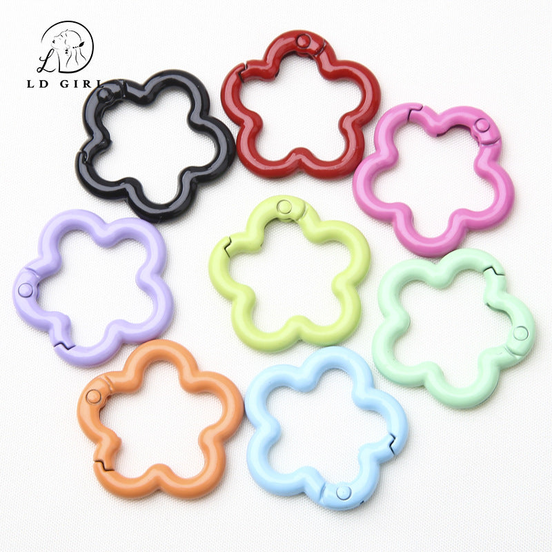 A large flower spring chain, DIY keychain