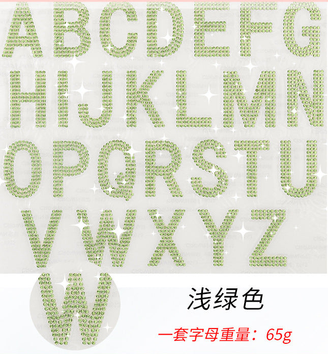 9-color Set,4cm*2.5cm every letters, 26-letter crystal rhinestones, DIY 24cm*24cm/set