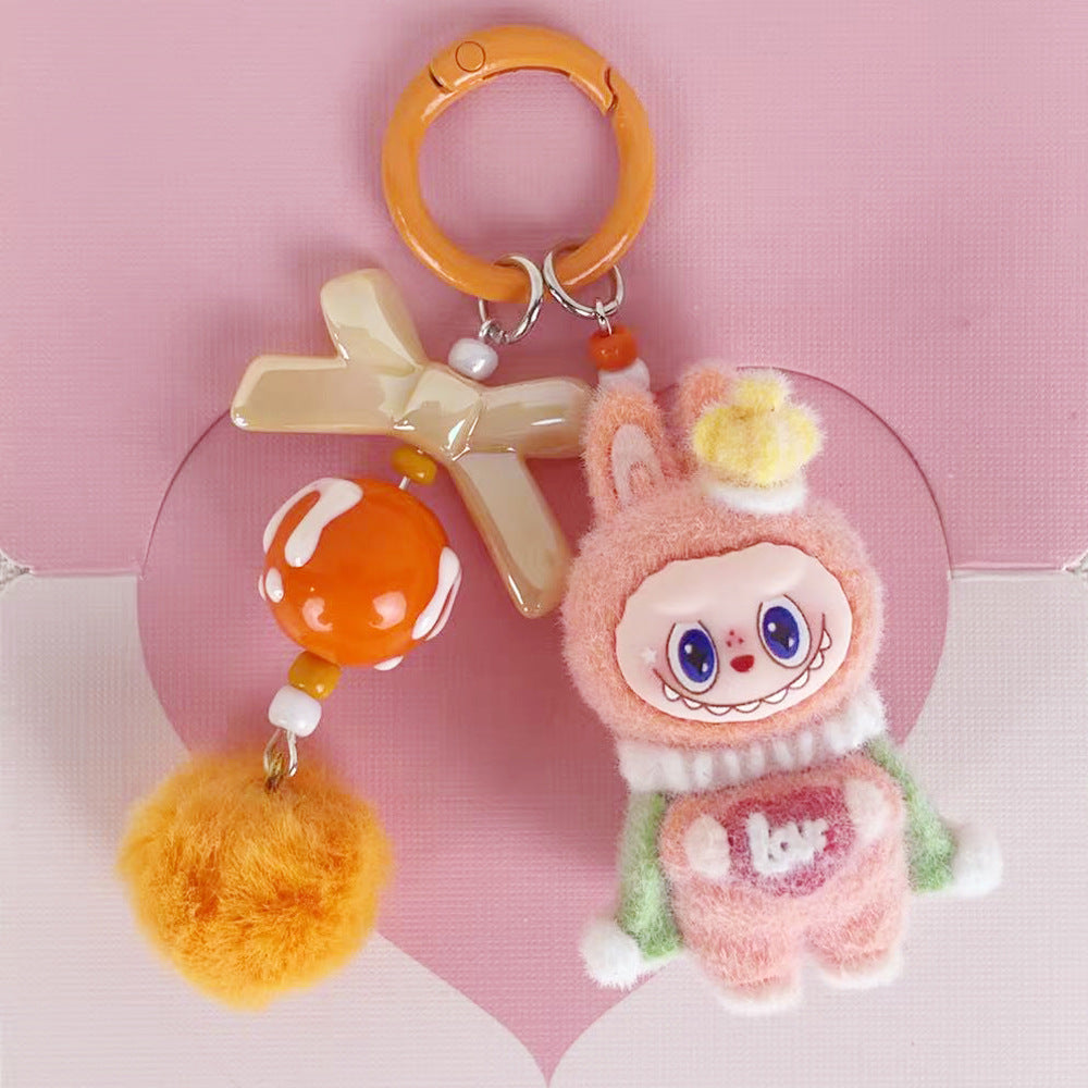 Flocking Rabbit King Crown, Rab DIY Keychain Pendant