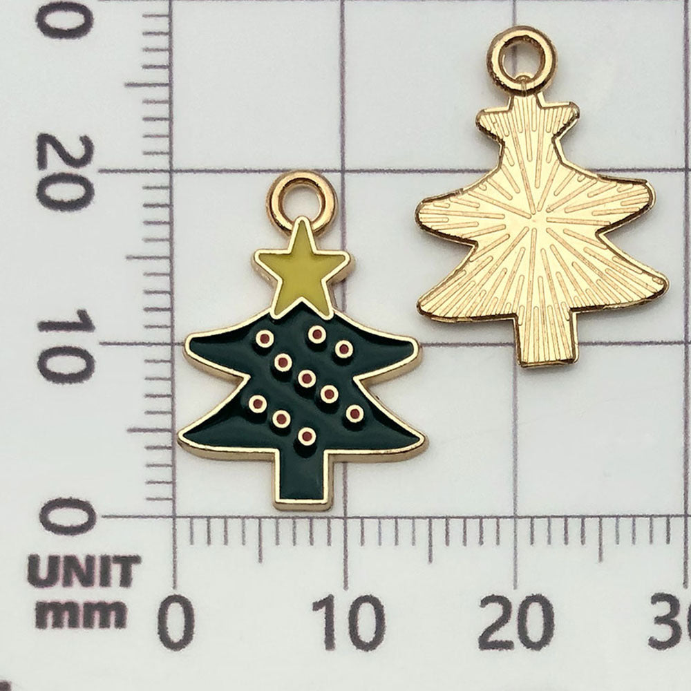 50 assorted gold plated enamel christmas charm