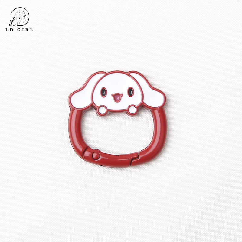 A big-eared dog spring buckle, open ring, dog spring ring, DIY mobile phone chain keychain.