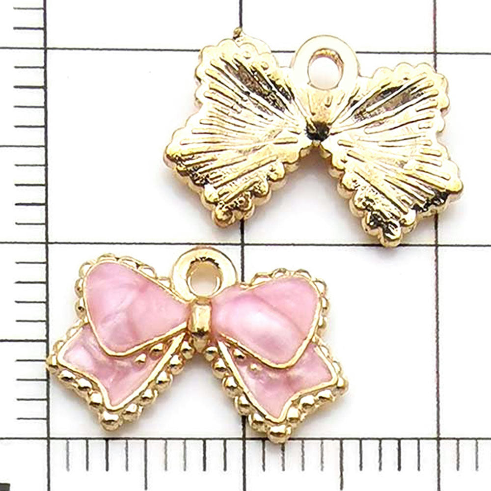 NO.20-3 Pink gold plated enamel charm