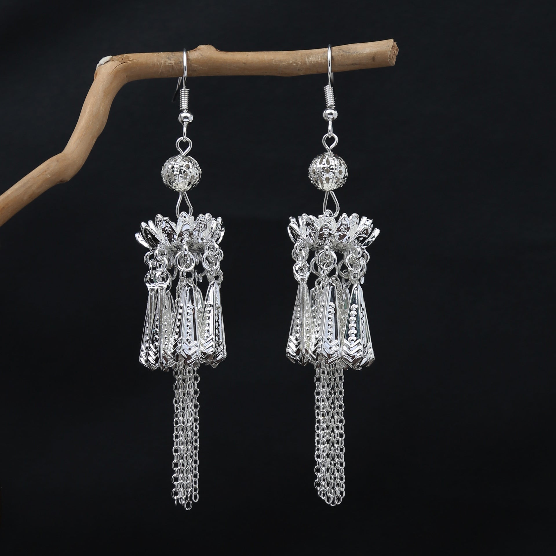 E6,Miao silver earrings