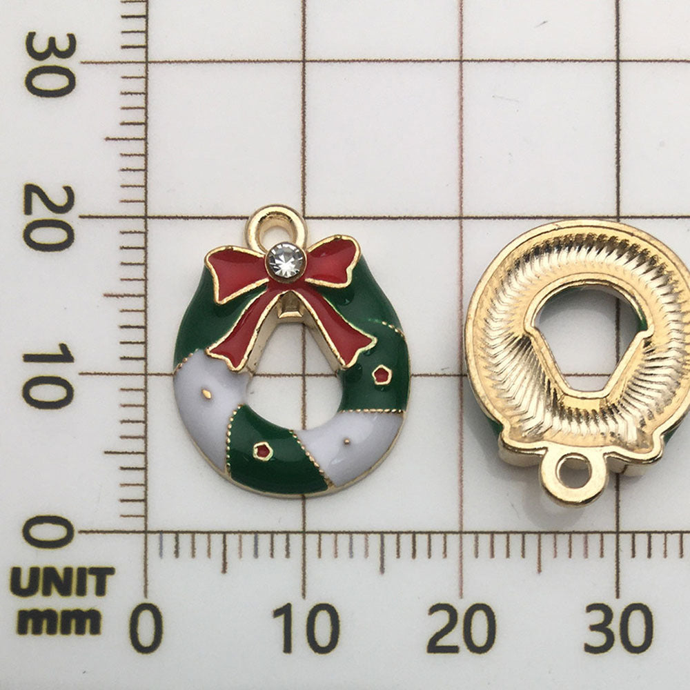50 assorted gold plated enamel christmas charm