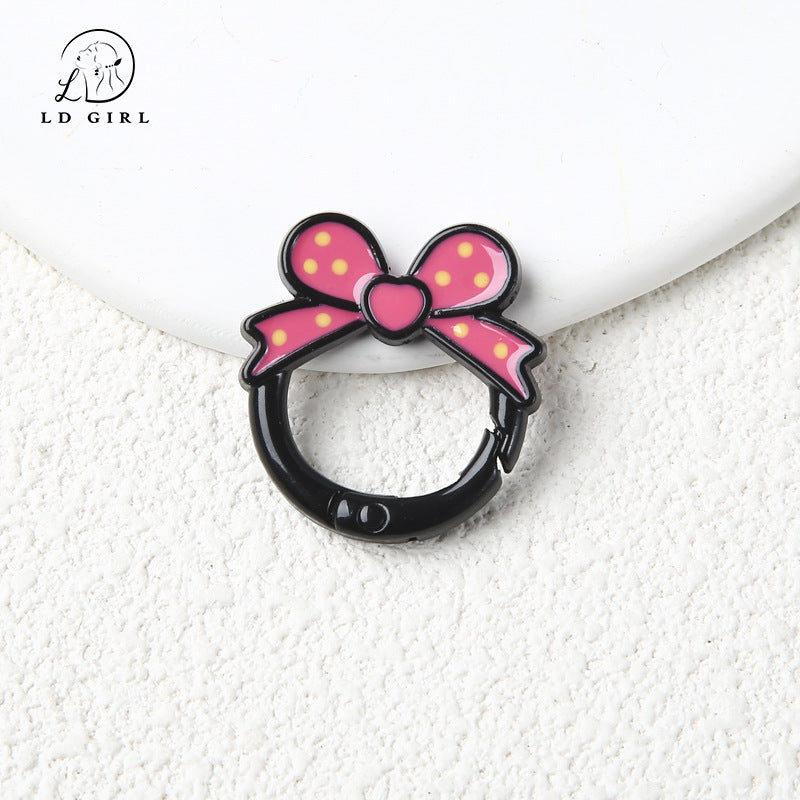 A bow open ring keychain DIY connecting ring