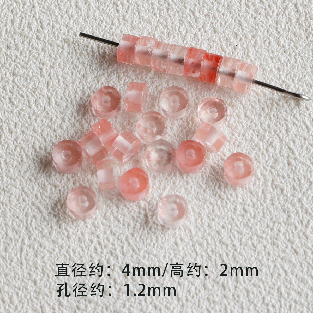 Pink natural stone DIY accessories【粉栀】