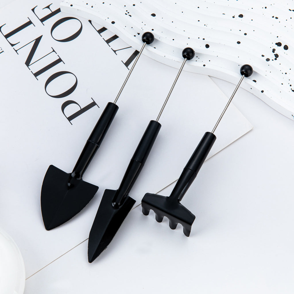 DIY beaded gardening three-piece set, small potted shovel, small garden shovel, indoor flower potted soil loosening tool