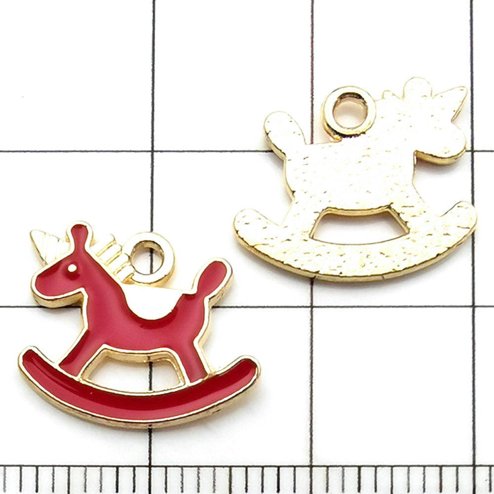 NO.9 Mixed 20 red gold plated enamel charm metal, alloy