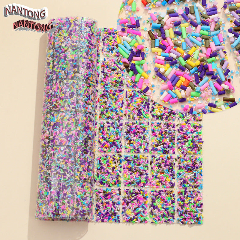 19-Type pointed bottom rhinestone with resin cylinder mixed double-sided rubber drill piece [whole piece 24 * 40cm small square 3 * 4cm]