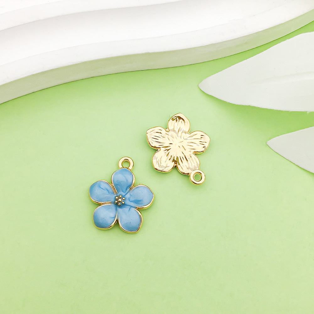 NO.22-3 lake blue mixed 31 assorted gold plated enamel charm