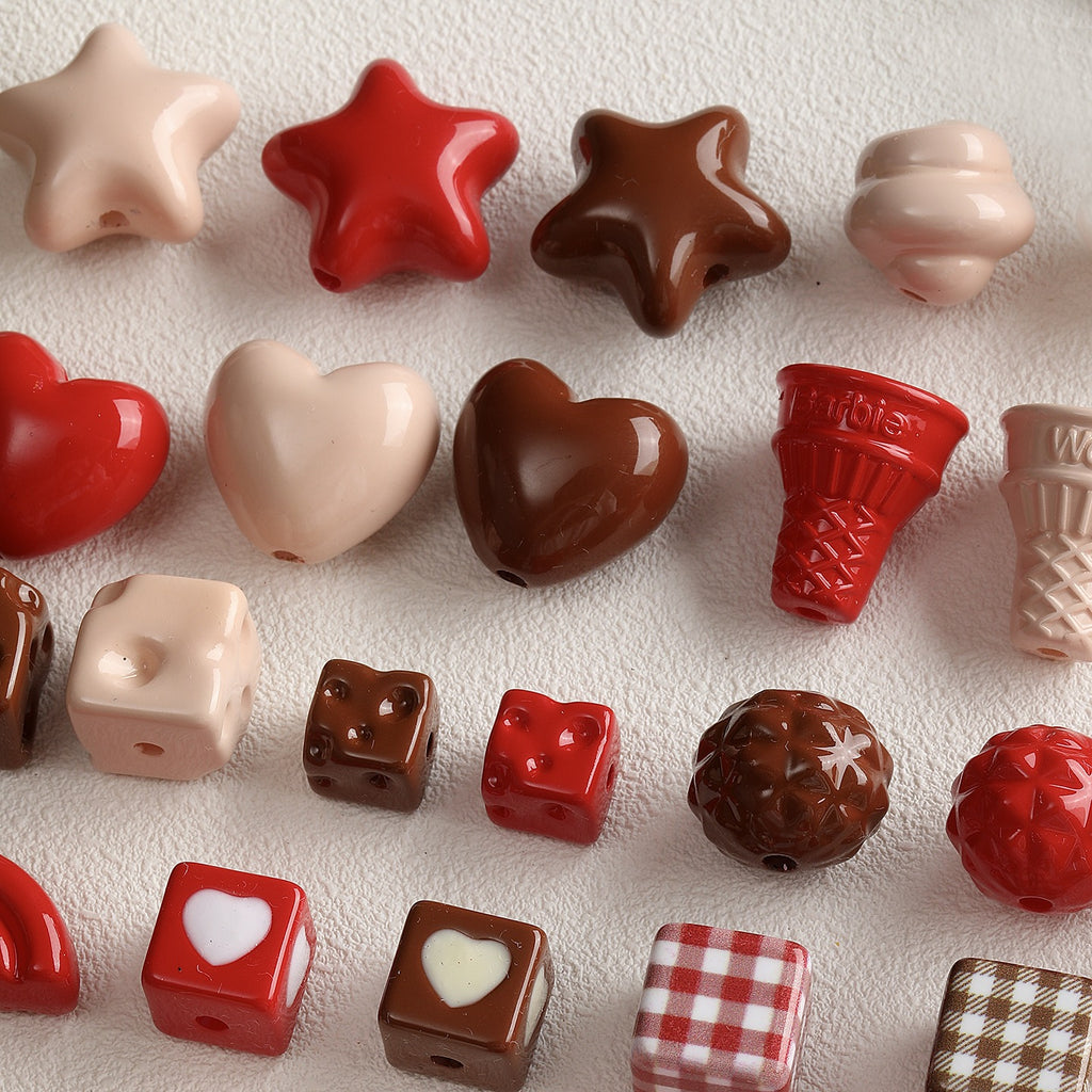 Red coffee color/acrylic paint beads/DIY accessories materials
