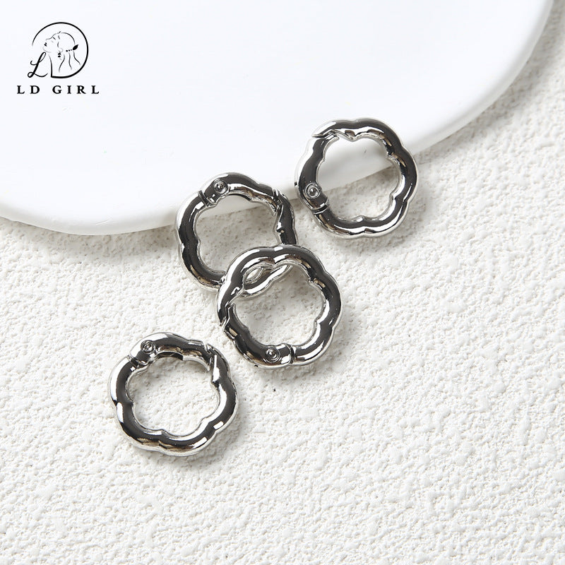 A Flower spring buckle, spring ring opening, book ring, card ring