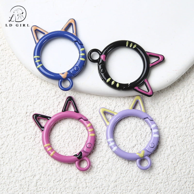 A cat special-shaped spring buckle, DIY handmade jewelry accessories