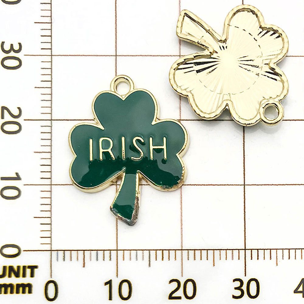 NO.15-2 Green gold plated enamel charm metal, alloy
