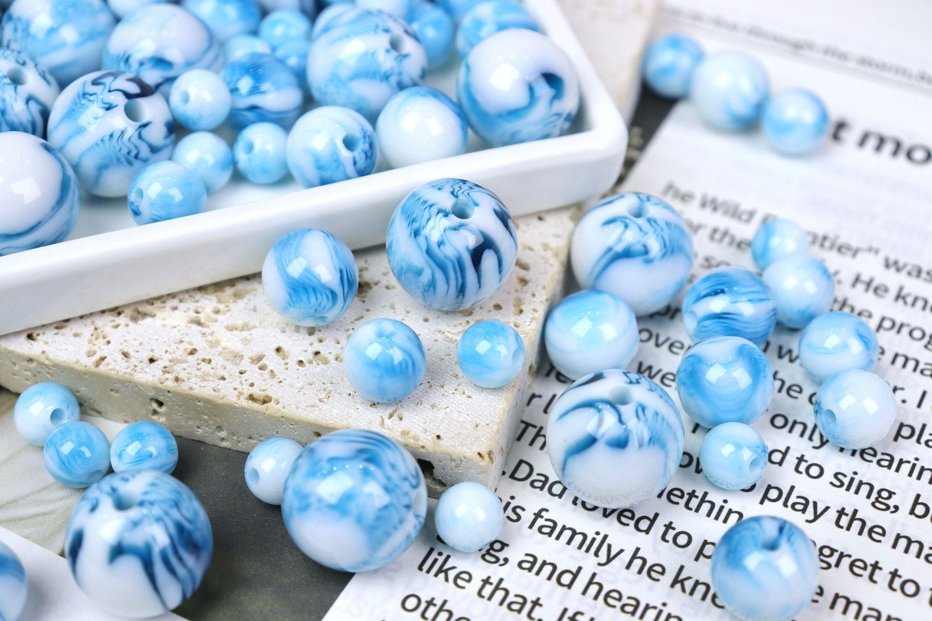 NO.25 Monet oil painting style vintage resin beads （莫奈油画风）朽木生花