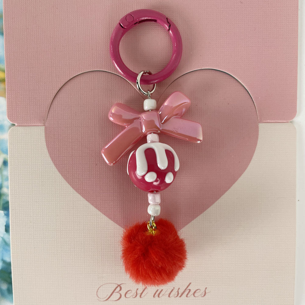 Handmade keychain, mobile phone chain, DIY bow bag hanging.