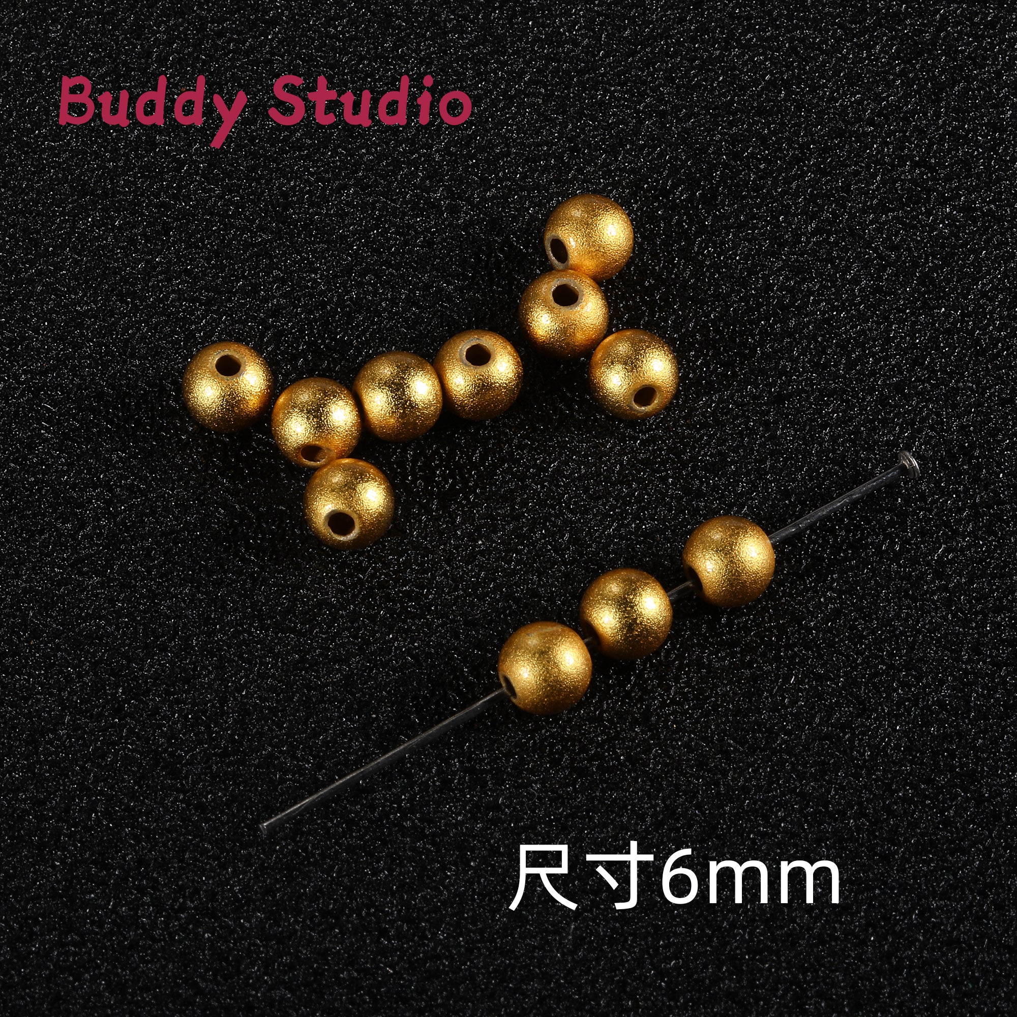 Color retention, sand gold, straight hole, spacer beads/pumpkin beads/spacer/round loose beads, DIY accessories