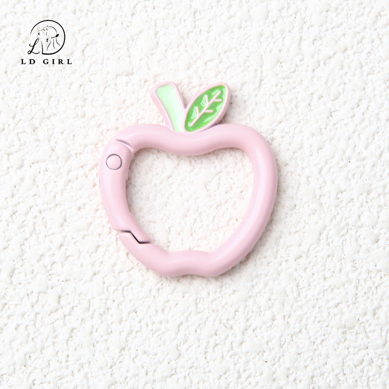 A Apple spring ring, round open ring, keychain
