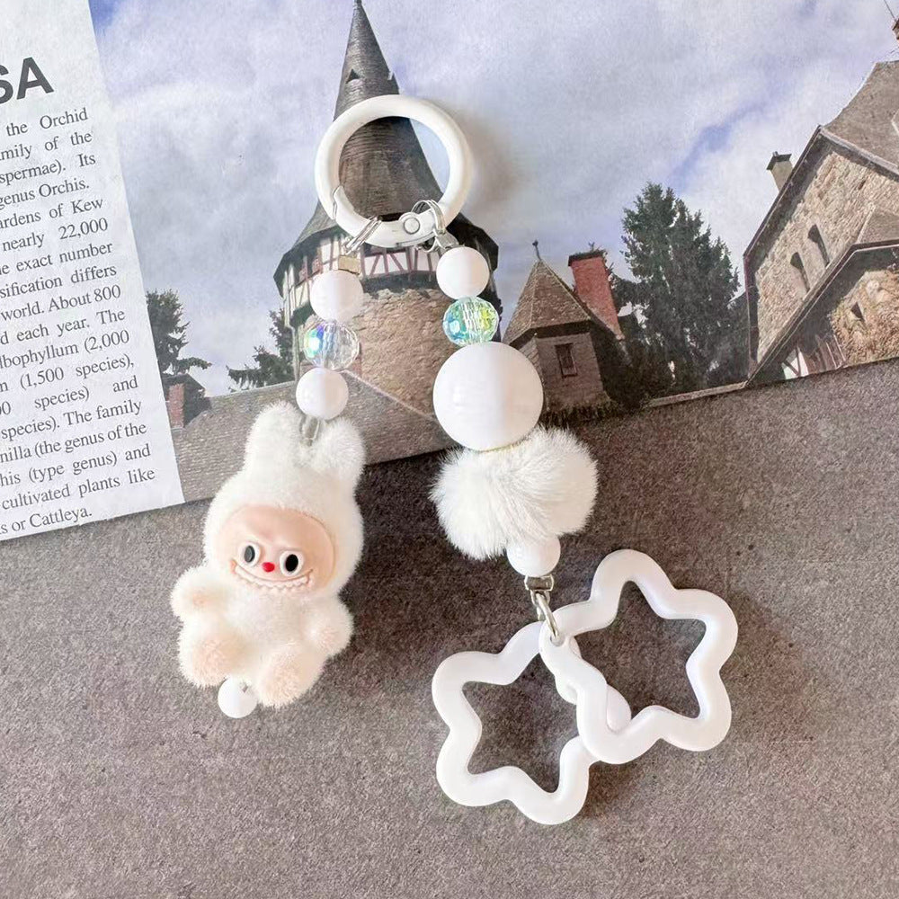 B1 new flocking doll cartoon mobile phone chain/plush mobile phone pendant