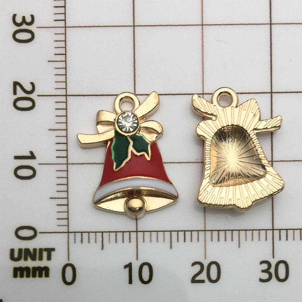 50 assorted gold plated enamel christmas charm