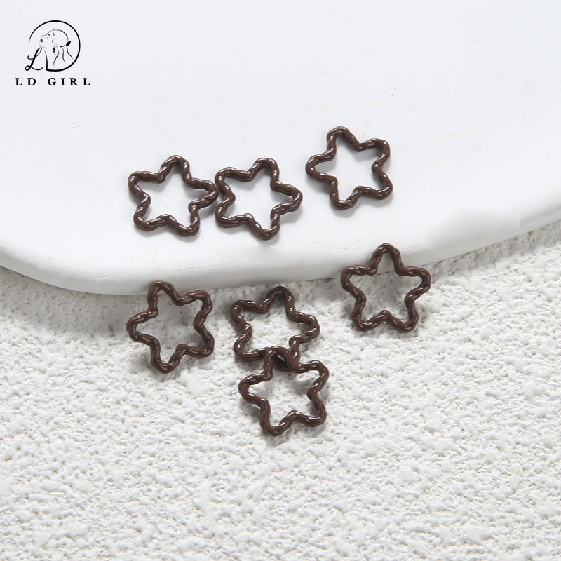 A color paint, pentagram closed ring, DIY accessories