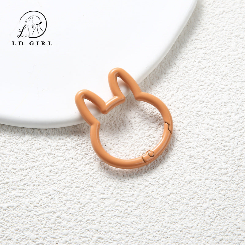 A large rabbit spring buckle, open ring, colorful spring ring