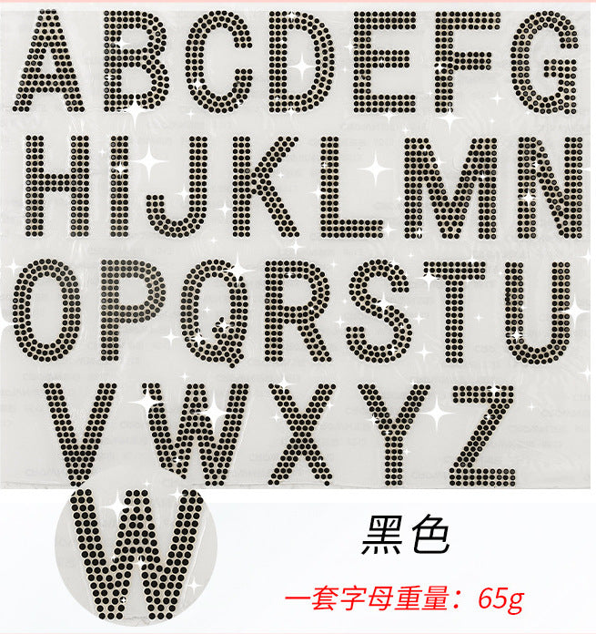 9-color Set,4cm*2.5cm every letters, 26-letter crystal rhinestones, DIY 24cm*24cm/set
