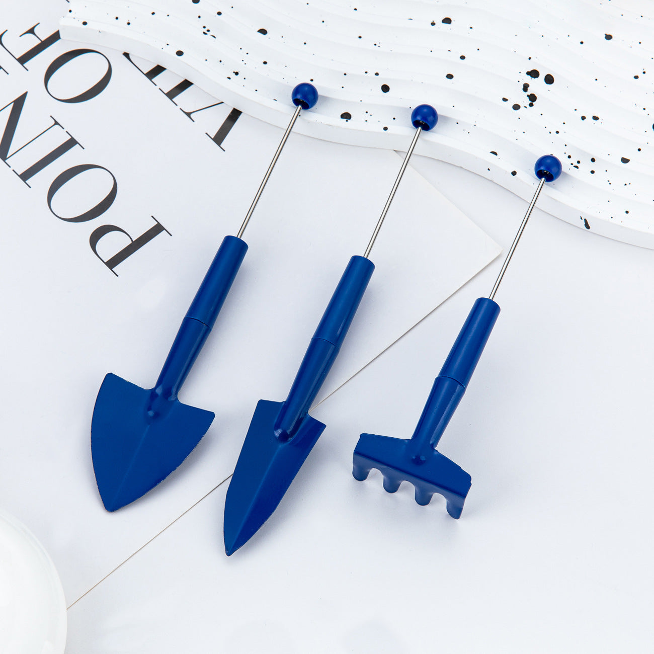 DIY beaded gardening three-piece set, small potted shovel, small garden shovel, indoor flower potted soil loosening tool